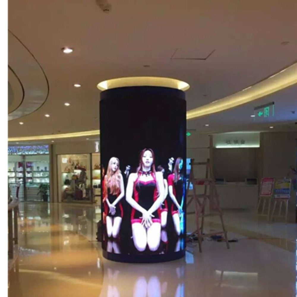 Custom  P6 indoor full color LED electronic display screen / Cylindrical LED sign / Three-dimensional  advertising screen - Leadleds