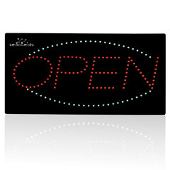 Leadleds Neon Sign Red and Blue Light Flashing Open Sign, 19 x 10 in - Leadleds
