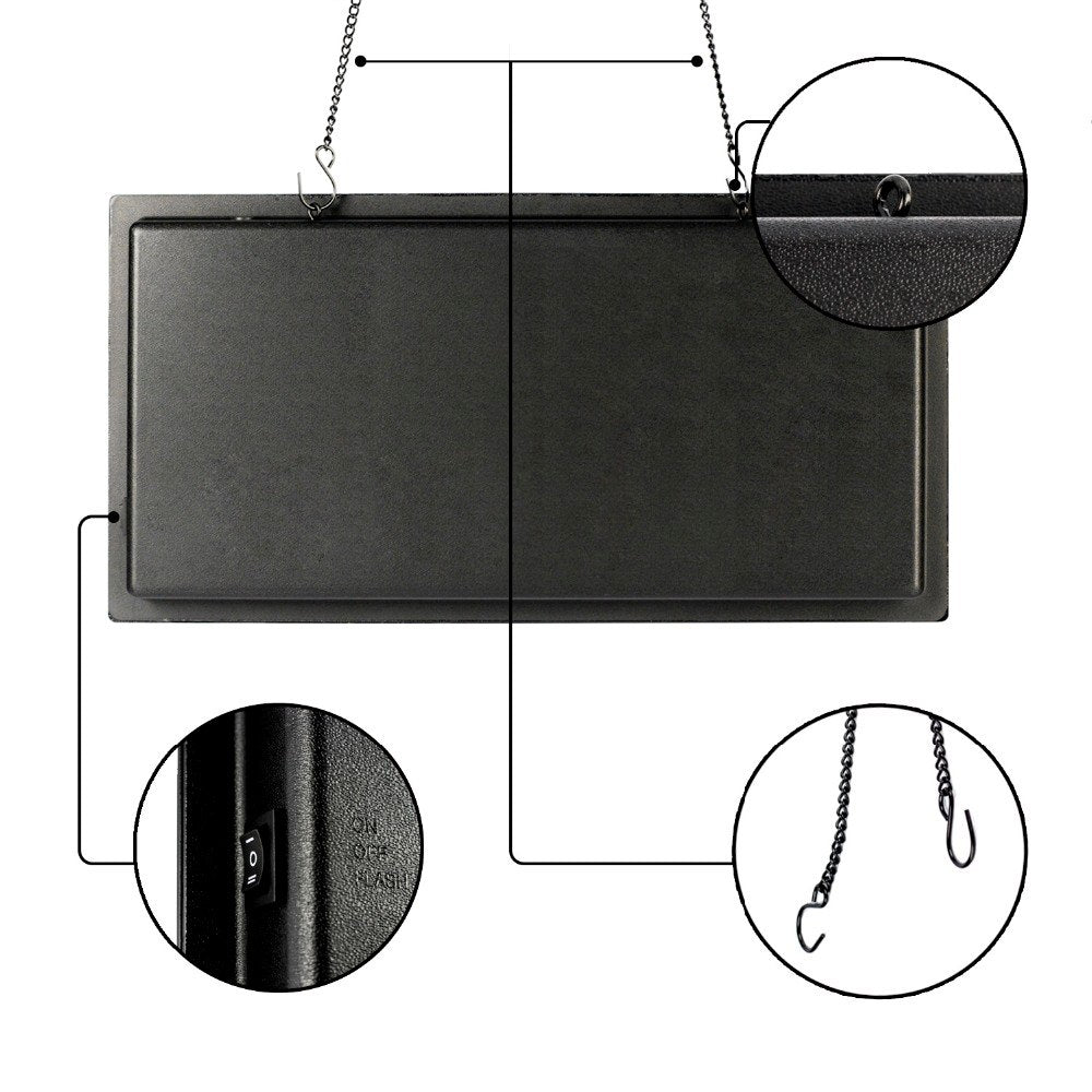 Leadleds Neon Sign Red and Blue Light Flashing Open Sign, 19 x 10 in - Leadleds