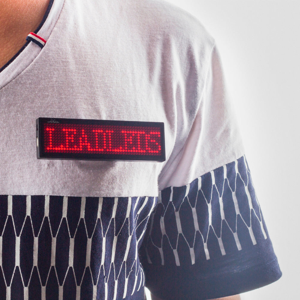 11 x 44 pixels LED Name Tag Programmable Message Sign Board Support Multinational language, Red - Leadleds