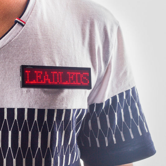 11 x 44 pixels LED Name Tag Programmable Message Sign Board Support Multinational language, Red - Leadleds