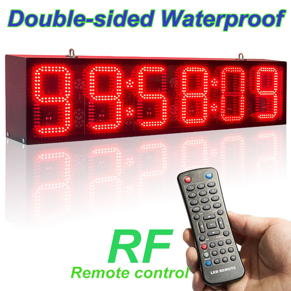 82cm Double-Sided RF Control Outdoor Waterproof Suspension LED Game Clock Display Marathon Basketball Football Training Timer - Leadleds