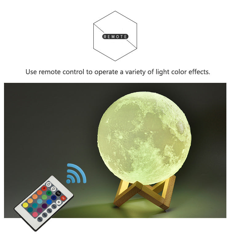 Leadleds Rechargeable 3D Moon Light USB LED Night Light Touch Switch for Baby Kids Children Gifts - Leadleds