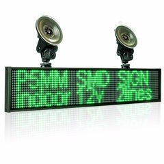 50cm P5mm Wifi Indoor LED Sign panel,12v Car Scrolling Ad Message board Green SMD display screen Support iOS phone input 2 sucker - Leadleds