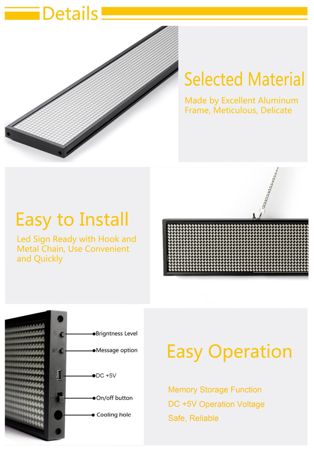 DC12V 66cm P5 White SMD Car truck Taxi Rear window Scrolling LED Display Board by  wireless Fast Programmable Support Car Charger - Leadleds