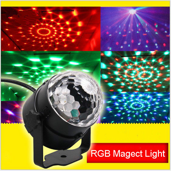 LED Stage Light 3W RGB LED Crystal Magic Ball Stage Effect Lighting Lamp Party Disco Club DJ Bar Light Show Lumiere Lamp - Leadleds