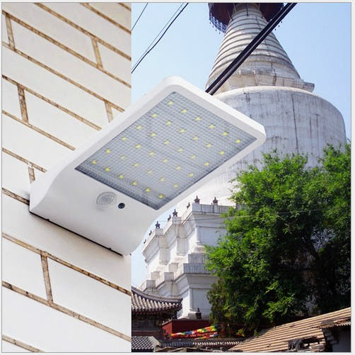 36LED Solar Lamp PIR Human Motion Sensor Light Solar Power Light Outdoor Path Courtyard Wall Lamp Security Spot Lighting Imagen principal del producto