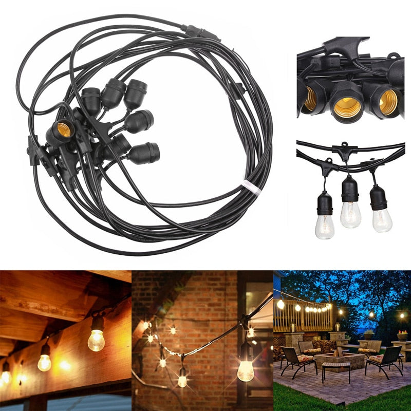 Leadleds 15m Outdoor LED String Lights Waterproof Commercial 2W E26 E27 Retro Edison Filament Bulb for Street Porch Garden Holiday Light Secondary image