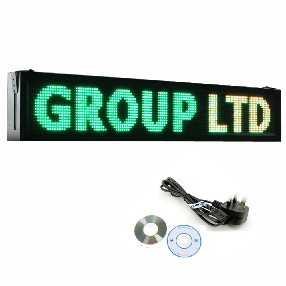 41 X 9.5 inches P10 Outdoor RGY Tri-color LED Sign Board Waterproof Programmable Display Scrolling Advertising Business - Leadleds Main image