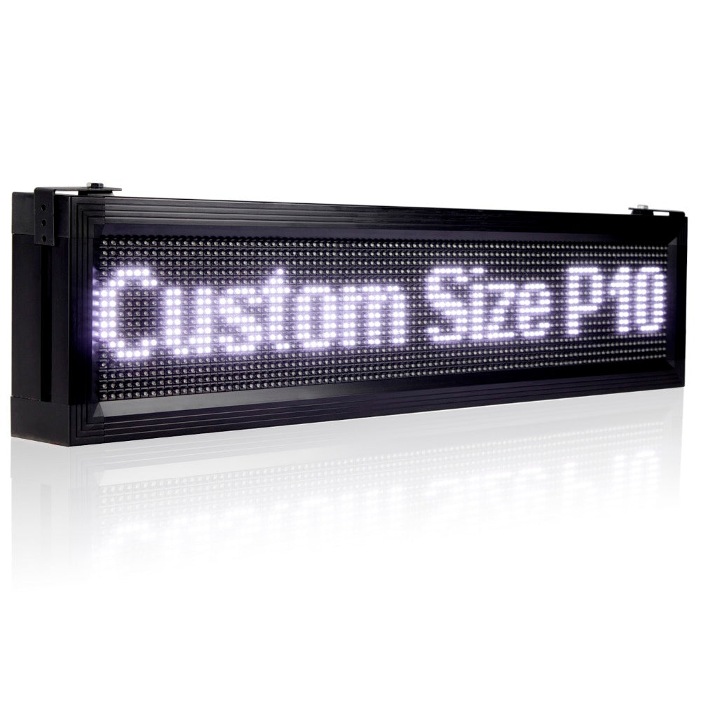 Leadleds P10 Outdoor LED Sign Waterproof Scrolling Message Display Board for Your Store, White - Leadleds