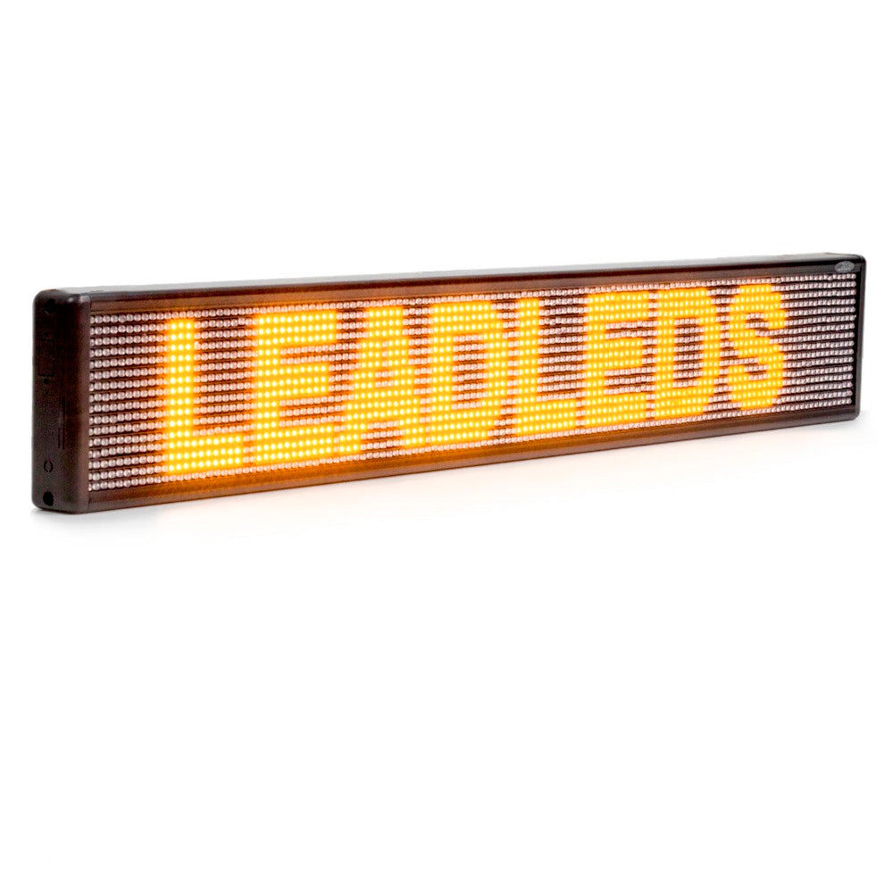 Car Rear Window Led Sign Electronic Banner Amber Message with 9FT Cable, DC9v-36v - Leadleds