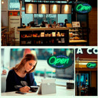 Leadleds Neon Open Sign Multicolor 3 Light Modes for Beauty Salon Nail Sushi Bakery Barber Massage - Leadleds