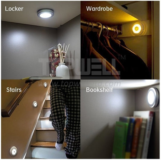 Magnetic Infrared IR Wall lamps Anywhere Bright Motion Sensor led Auto On/Off nightlight Battery Operated Hallway Pathway Closet - Leadleds
