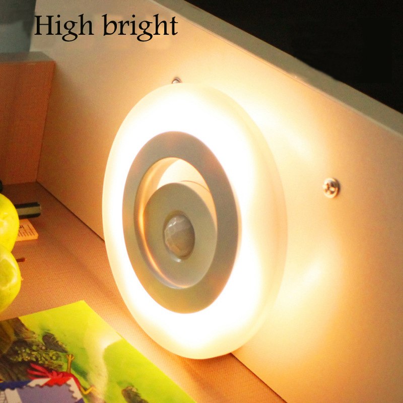 3 X AAA Motion sensor LED night light bedroom body auto On/Off workshops hallway closet stairs wall garden indoor decor lighting - Leadleds Main image