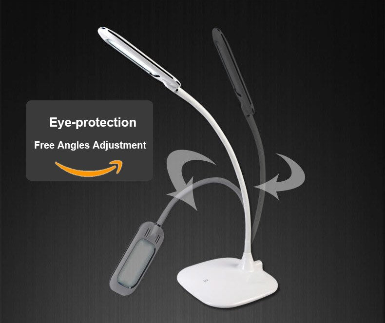 Fashion Gooseneck LED Desk Lamp Smart Touch Control Switch Portable Reading Lamp With 3 Level Dimmer Table Lamp Office light - Leadleds