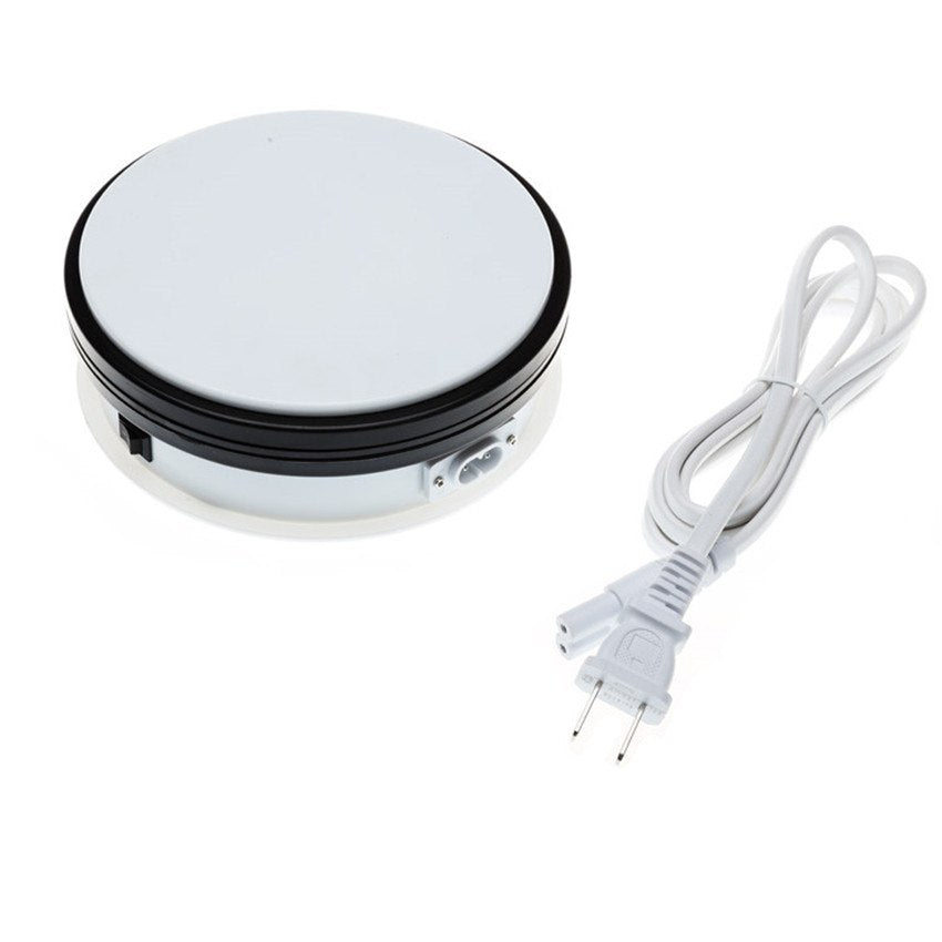 15cm White Electric Motorized Display Stand Rotating Turntable for Jewelry Model show and 4k 3D HD video rotation photography - Leadleds