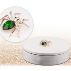 Dia 20cm Stable Heavy Load Remote Control Electric Turntable Jewelry Display Stand 360 Degree white Color 20-68 Secs Per Circle - Leadleds