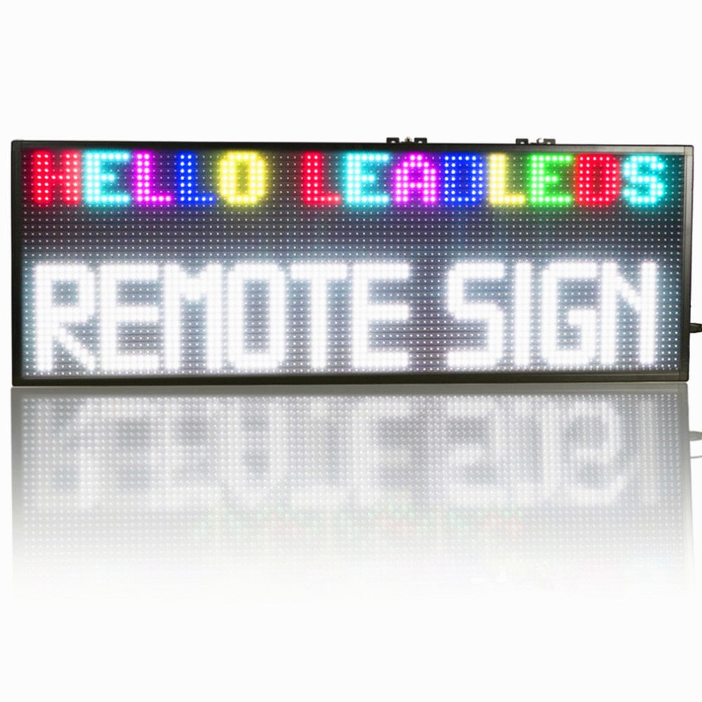 41x16inch Full Color RGB Outdoor Waterproof 10MM HD Wifi+U disk Programmable Scrolling Message Street Multi-line Led Sign board - Leadleds