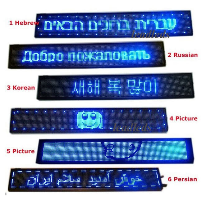 Leadleds Digital Scrolling Message USB Led Sign Display Multicolor Advertising, 30 x 6-in - Leadleds Secondary image