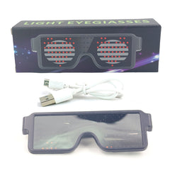 Leadleds 8 Modi Animationsblitz, LED-Partybrille, USB-Aufladung, DJ-Leuchtbrille, Konzertlicht