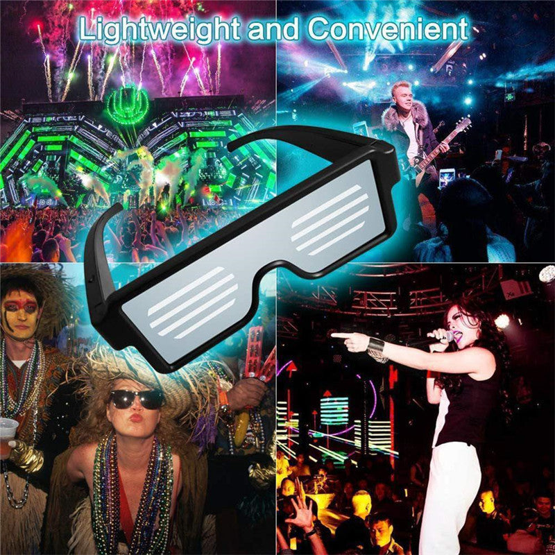Leadleds 8 Modes Animation Flash Led Party Glasses USB charge DJ Luminous Glasses Concert light