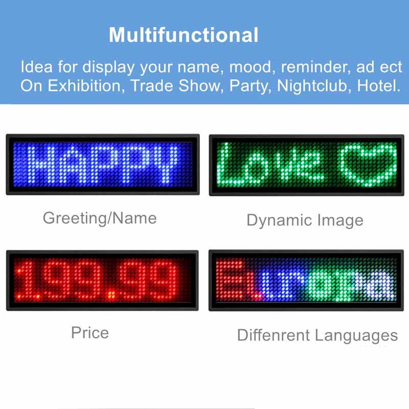 Leadleds Bluetooth LED Name Badge Rechargeable Name Tag