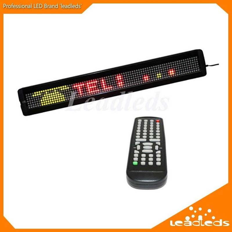 Leadleds 26 x 4 Inches Remote LED Sign Programmable Scrolling Message Board for Business, Store（RGY 3 Colors） - Leadleds