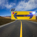 Leadleds 47in Solar Powered Road Arrow Sign Waterproof Warning Sign Light-dependent Control