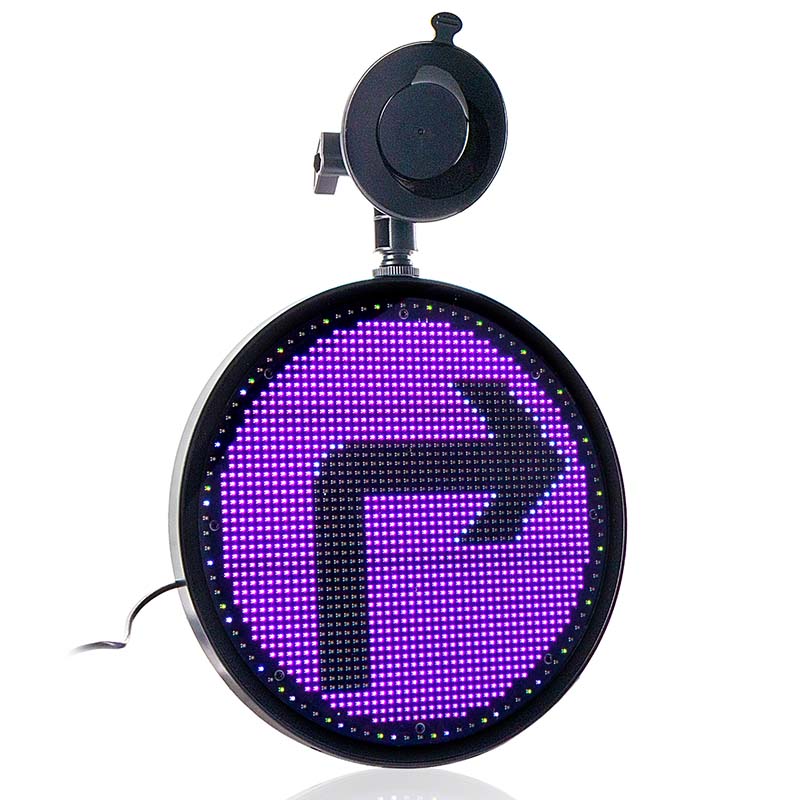Leadleds 12V Led Car Sign Round Shaped Full Color Animation Led Display by Phone Program Main image