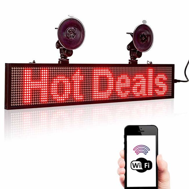 Leadleds DC12V Car Advertising Uber Lyft Led Sign WiFi Programmable Scrolling Message Display Board Main image