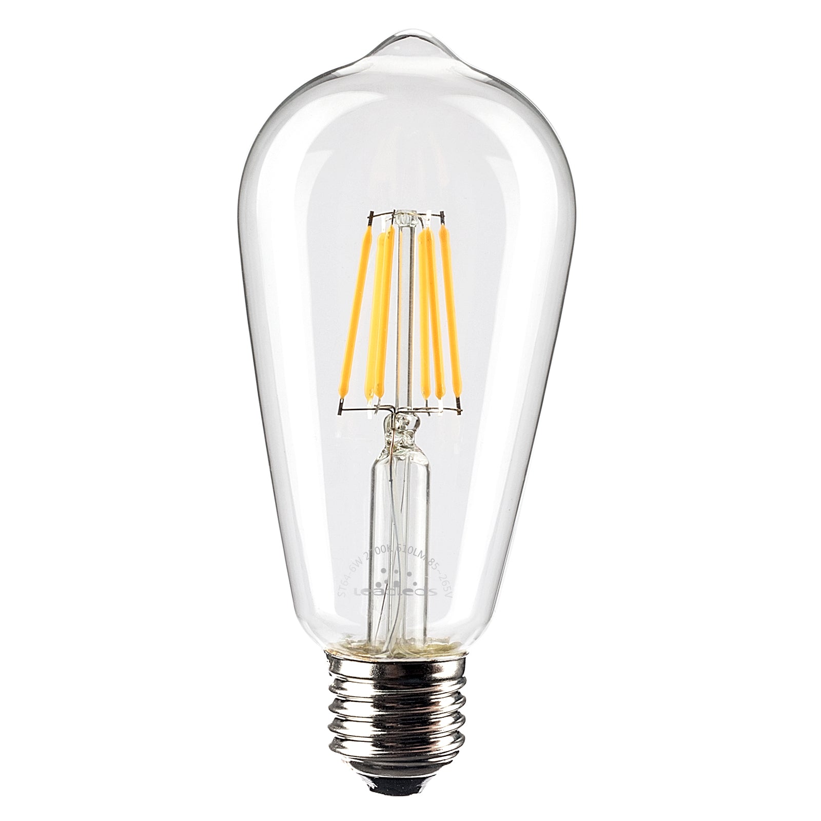 Leadleds 6W Vintage Edison Bulb 60 Watt Equivalent Non Dimmable ST21 E27 610LM 2700K, 85-265V Secondary image