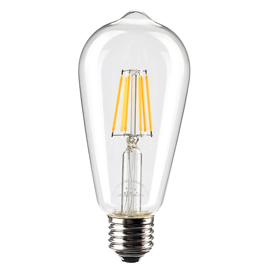 Leadleds 6W Vintage Edison Bulb 60 Watt Equivalent Non Dimmable ST21 E27 610LM 2700K, 85-265V - Leadleds