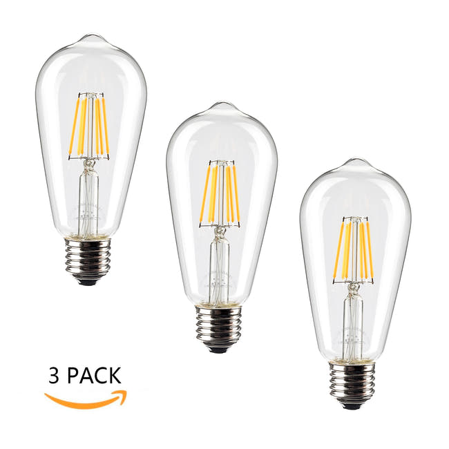 Leadleds 6W Vintage Edison Bulb 60 Watt Equivalent Non Dimmable ST21 E27 610LM 2700K, 85-265V - Leadleds Image principale du produit