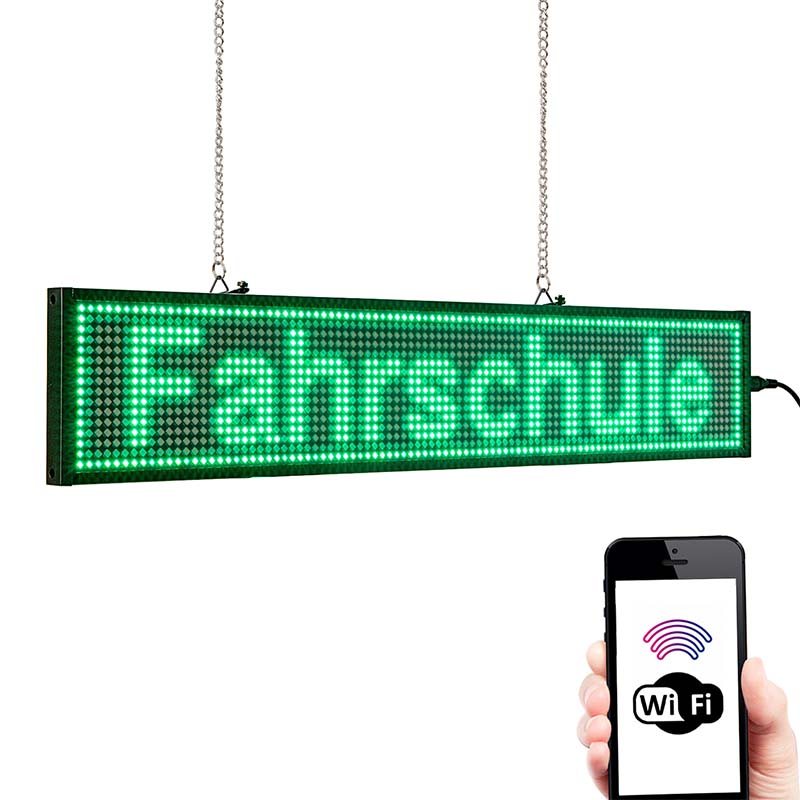 Leadleds Green Message Board Indoor Scrolling Led Sign Programmable WiFi Control