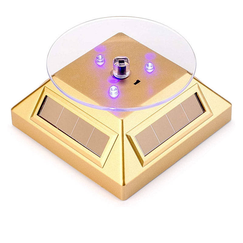 UNTCENT Rotating Display Stand Jewelry Turntable by Solar Energy and Battery Operated, 2-Pack Imagen principal del producto