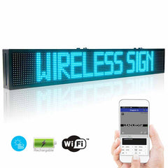 Leadleds 40in Outdoor Rechargeable Battery Powered Led Bar Sign Multicolor WiFi Programmable