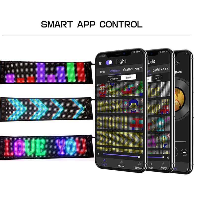 Leadleds Led Sign Display Foldable Flexible Soft Led Panel Bluetooth App Programmable L18.7" x W4.65"