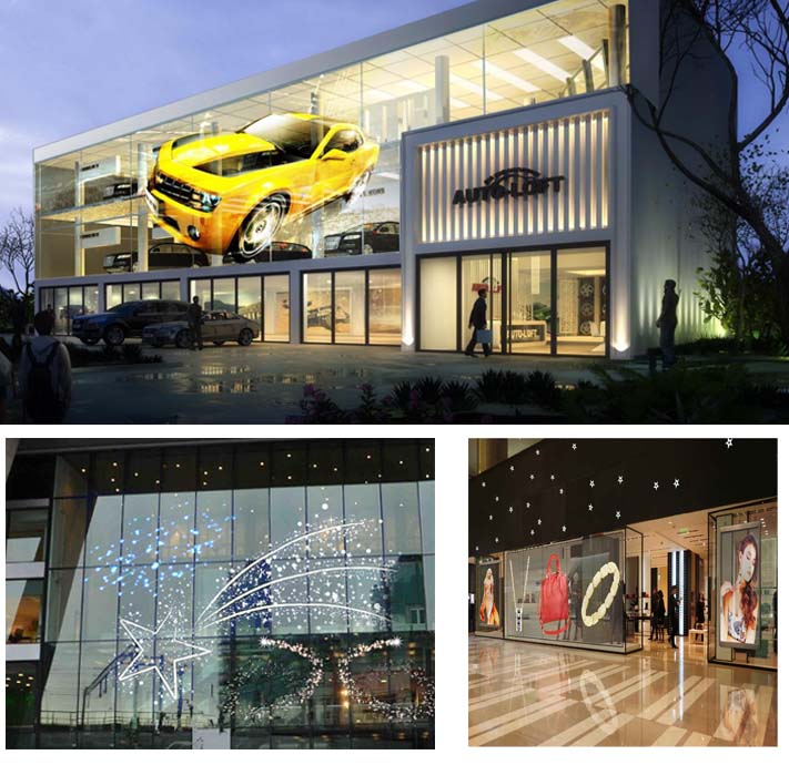 Leadleds Transparent LED Screen Poster Full Color Video Display WiFi Programmable, 40 x 40in