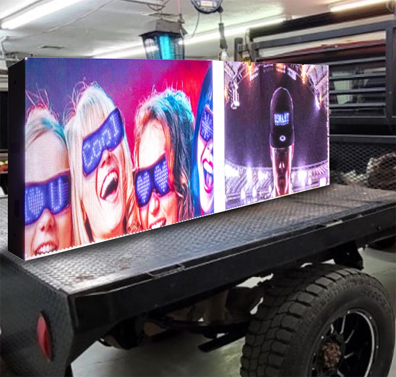 Leadleds 6.2 x 3.7FT Led Dual Sided Sign Custom Truck Sign TV Advertising Board Waterproof  for Vehicle DC9-36V