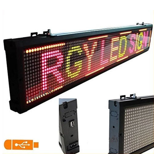 Leadleds 40” LED Display Board USB Programmable Scrolling Message for Business Advertising, 3 Colors