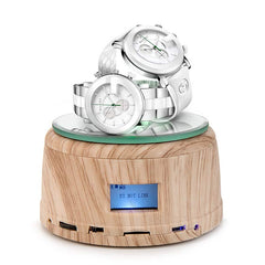 Colorful Romantic Crystal Music Box, Engrave You're my only love, Heart Couple, Bluetooth Rotating base