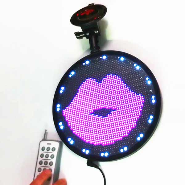 Leadleds 12V Led Car Sign Round Shaped Full Color Animation Led Display by Phone Program