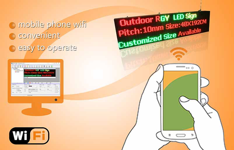 Leadleds Bigger Sign 2,88 x 0,96 m Outdoor-LED-Bildschirm, wasserdicht, RGY, superhelle Botschaft