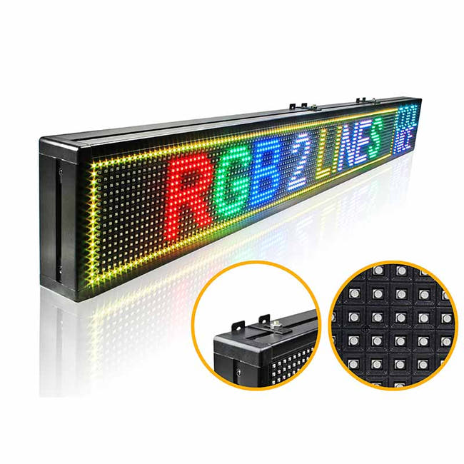 Leadleds 50in Led Display Screen for Advertising 2 Lines Message Board 7 Colors App Control Image principale du produit